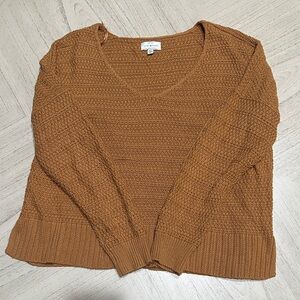 Lucky Brand Women's Tan V-Neck Sweater